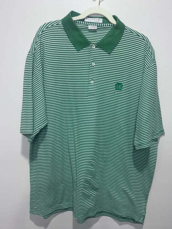 Martin Golf Other - Martin Golf Men's Green Striped Pima Cotton Polo Shirt Size XL